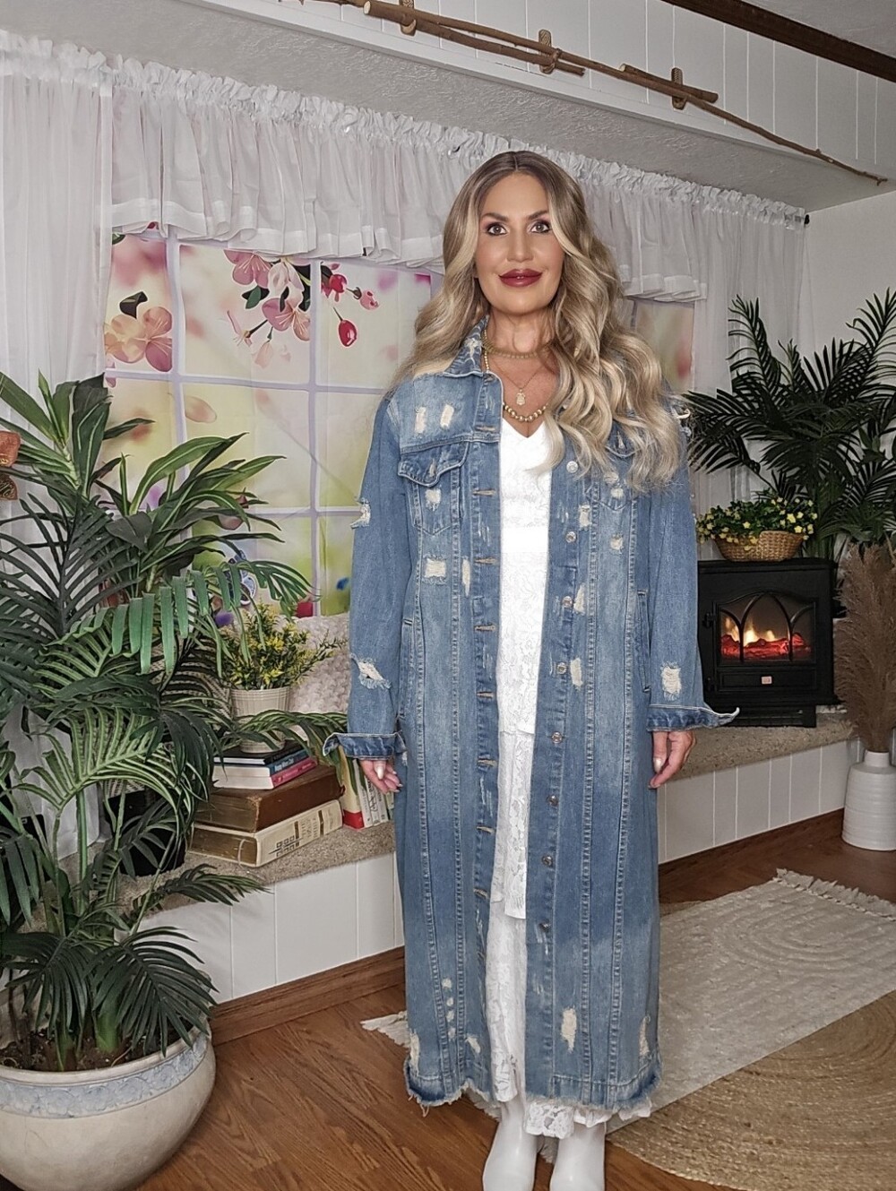 Midi/Maxi Length Denim Jacket